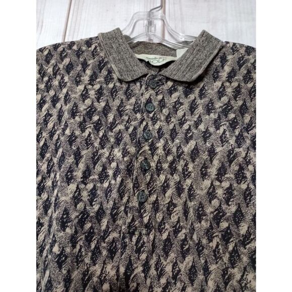 Reebok Golf Shirt Men's extra large Polo Navy Tan Short‎ Sleeve - Picture 3 of 8